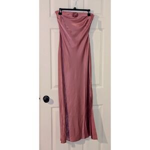 Wild Fable‎ Strapless Maxi Dress Light Pink Rosette Detail Bodycon NWT
